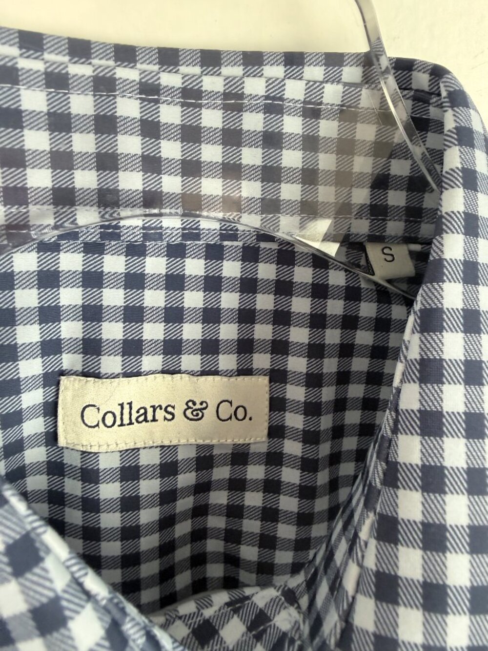 NWT Collars & Co Apex Performance Dress Shirt Semi-Spread Collar Gingham Small S - Picture 5 of 10